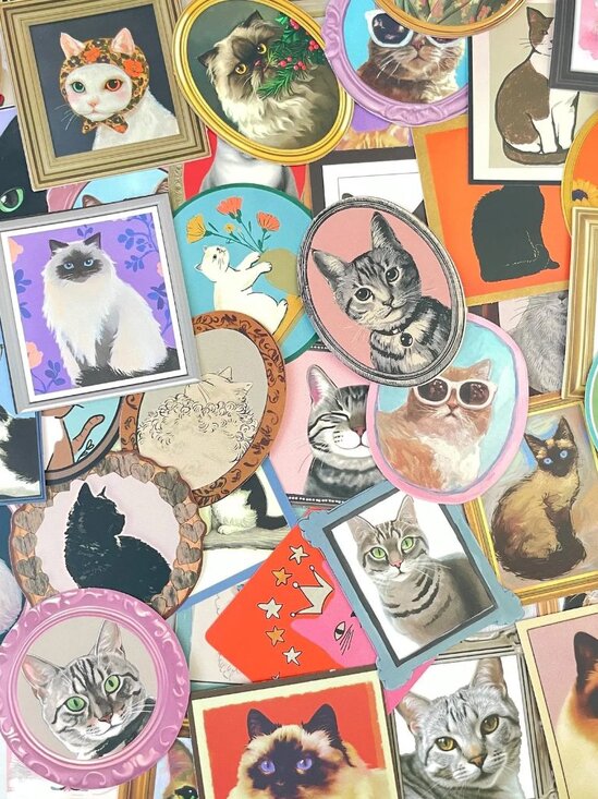 Kitty Cats‎ in Vintage Frames Stickers (25 Piece) SO SO SO CUTE! - Picture 4 of 5